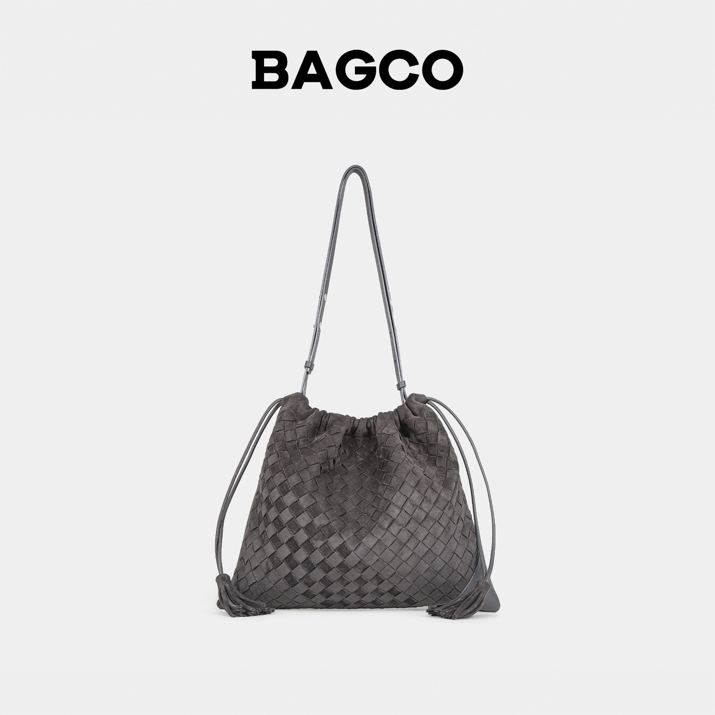 BAGCO“编织流浪包”高丝光磨砂牛皮单肩包手工编织可调节斜挎包,箱包皮具/热销女包/男包,单肩包,淘宝优惠券,粉丝福利购,淘宝优惠卷