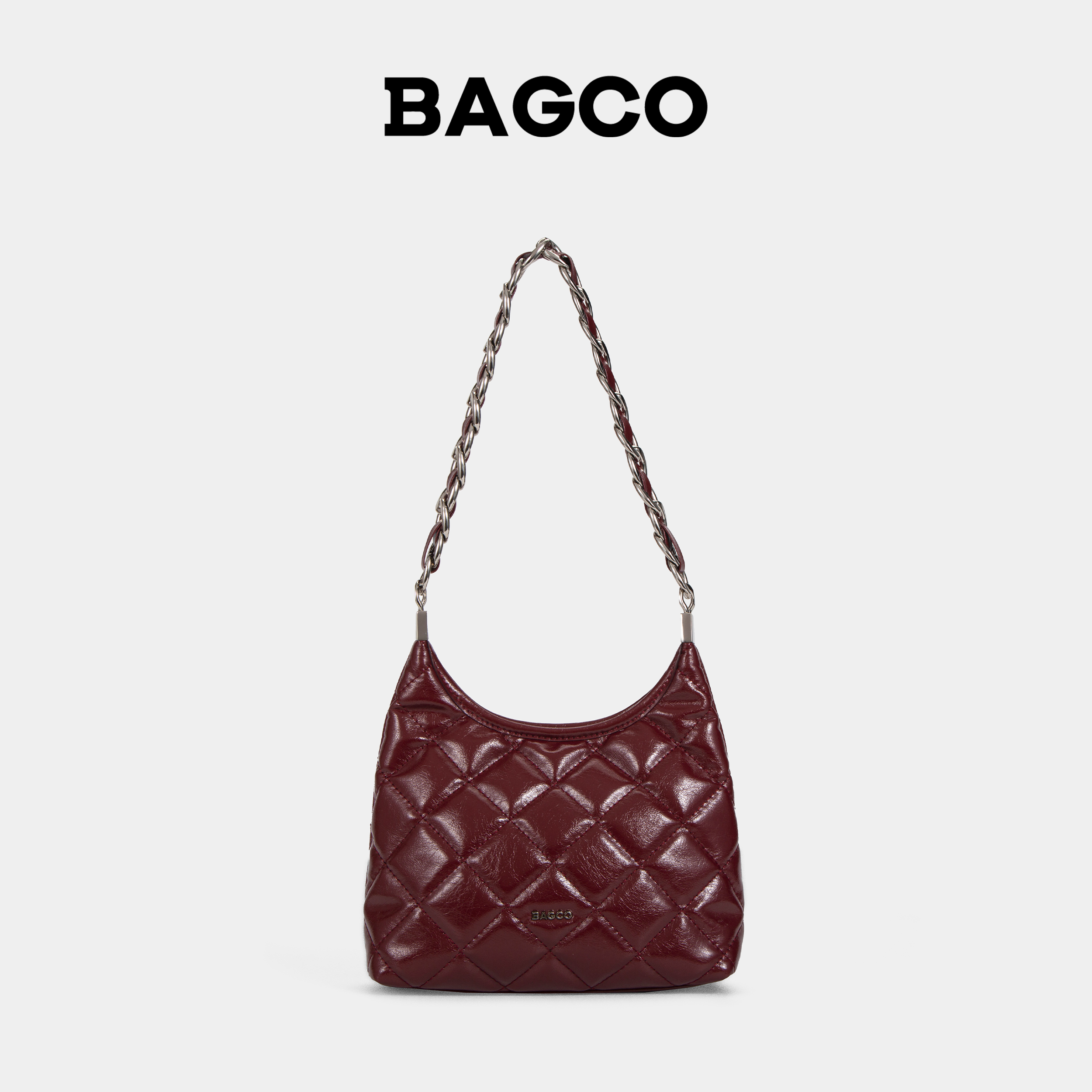 BAGCO托特包女包单肩斜挎包菱格