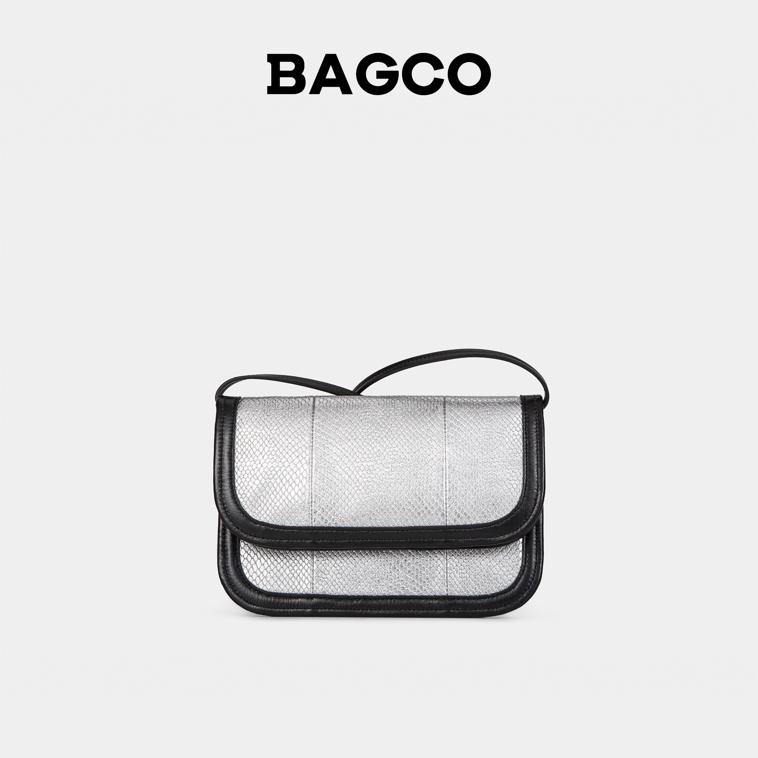 BAGCO 2025秋冬款老钱轻奢风头层牛皮蟒纹可调节手拿邮差包斜挎包,箱包皮具/热销女包/男包,小方包,淘宝优惠券,粉丝福利购,淘宝优惠卷