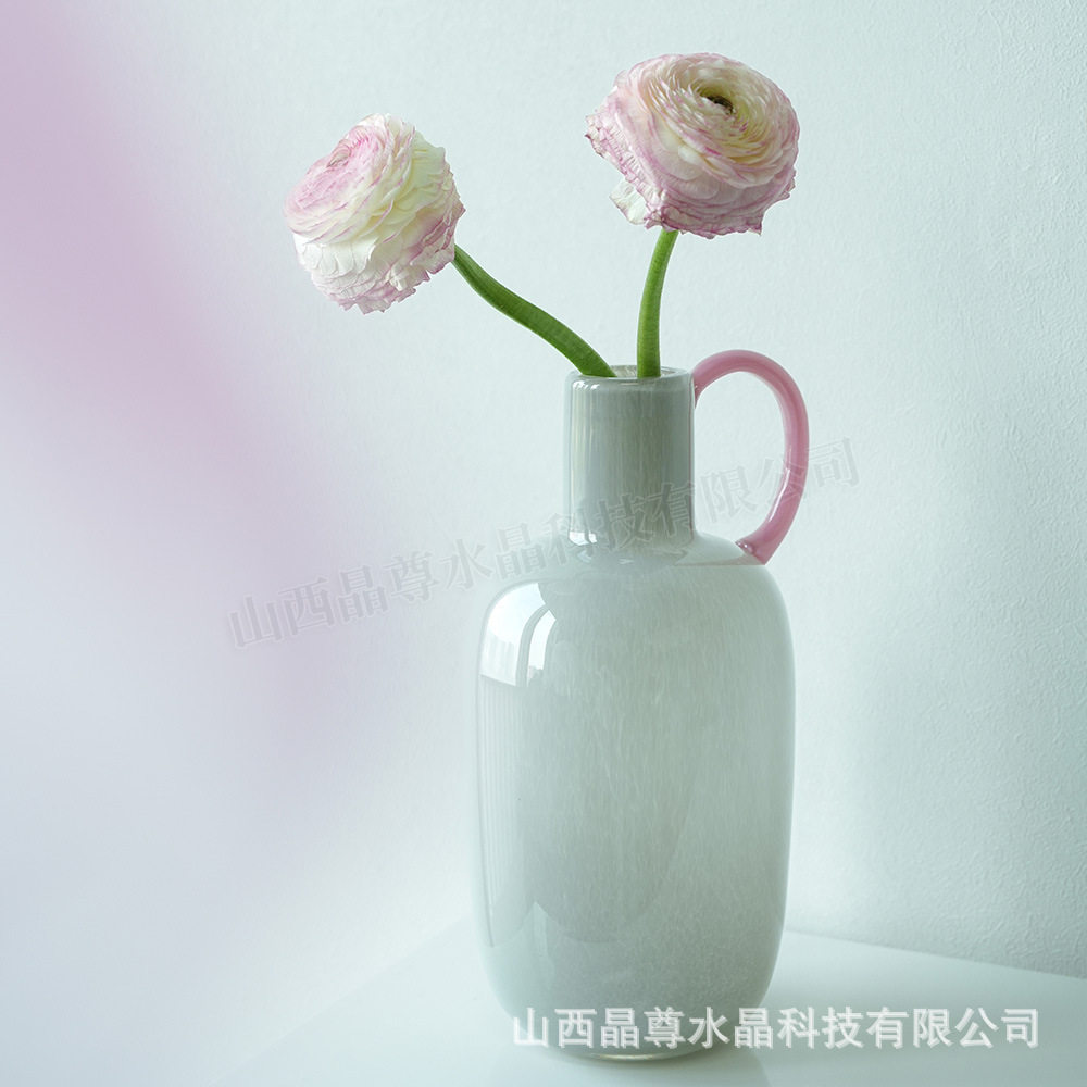 法式中古风彩色创意手工玻璃花瓶