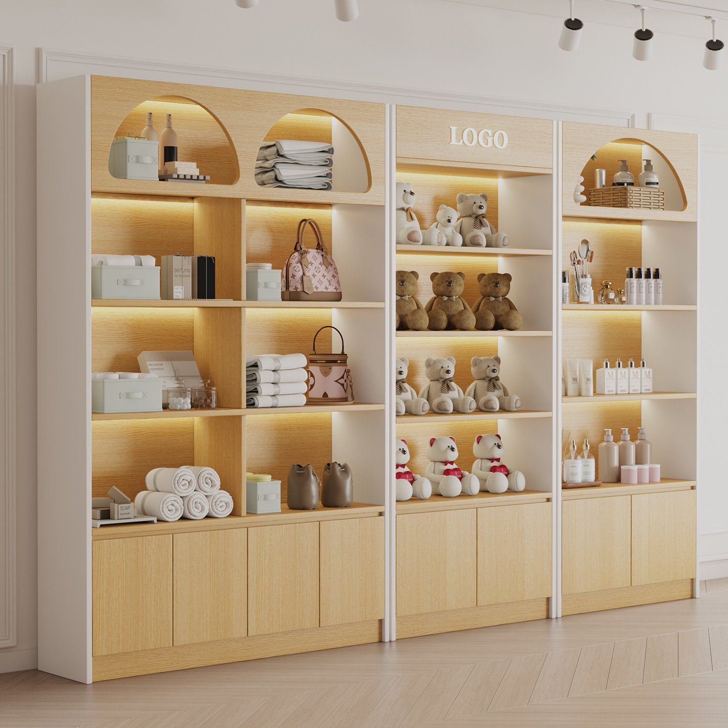 化妆品展示柜产品美容院美甲陈列护肤宠物店文创礼品置物多层货架