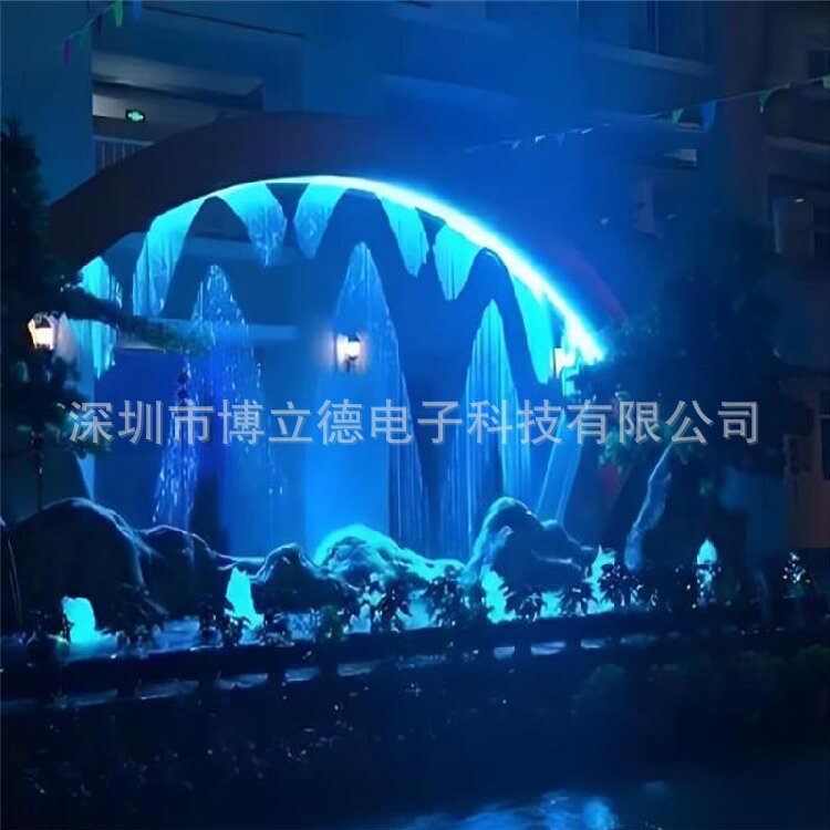 网红数码水帘酒店大堂水幕墙售楼部数字水幕户外数字水帘数码水幕