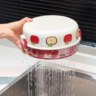 多巴胺2026水果盘淋水蓝新年春节家用双层零食干果盘过年喜庆收纳