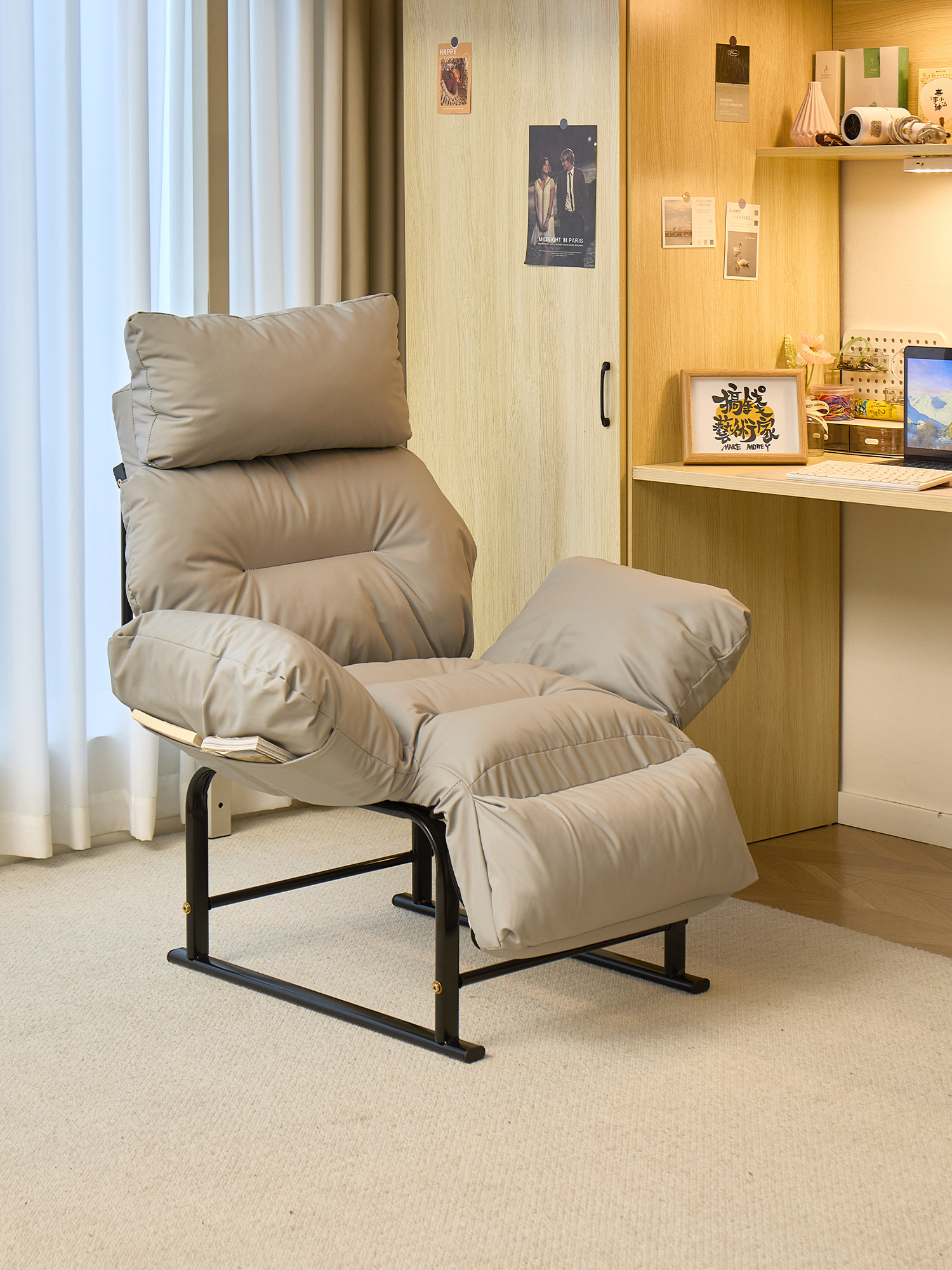 懒人沙发宿舍单人阅读角小沙发可躺可睡小型躺椅房间休闲靠背椅子
