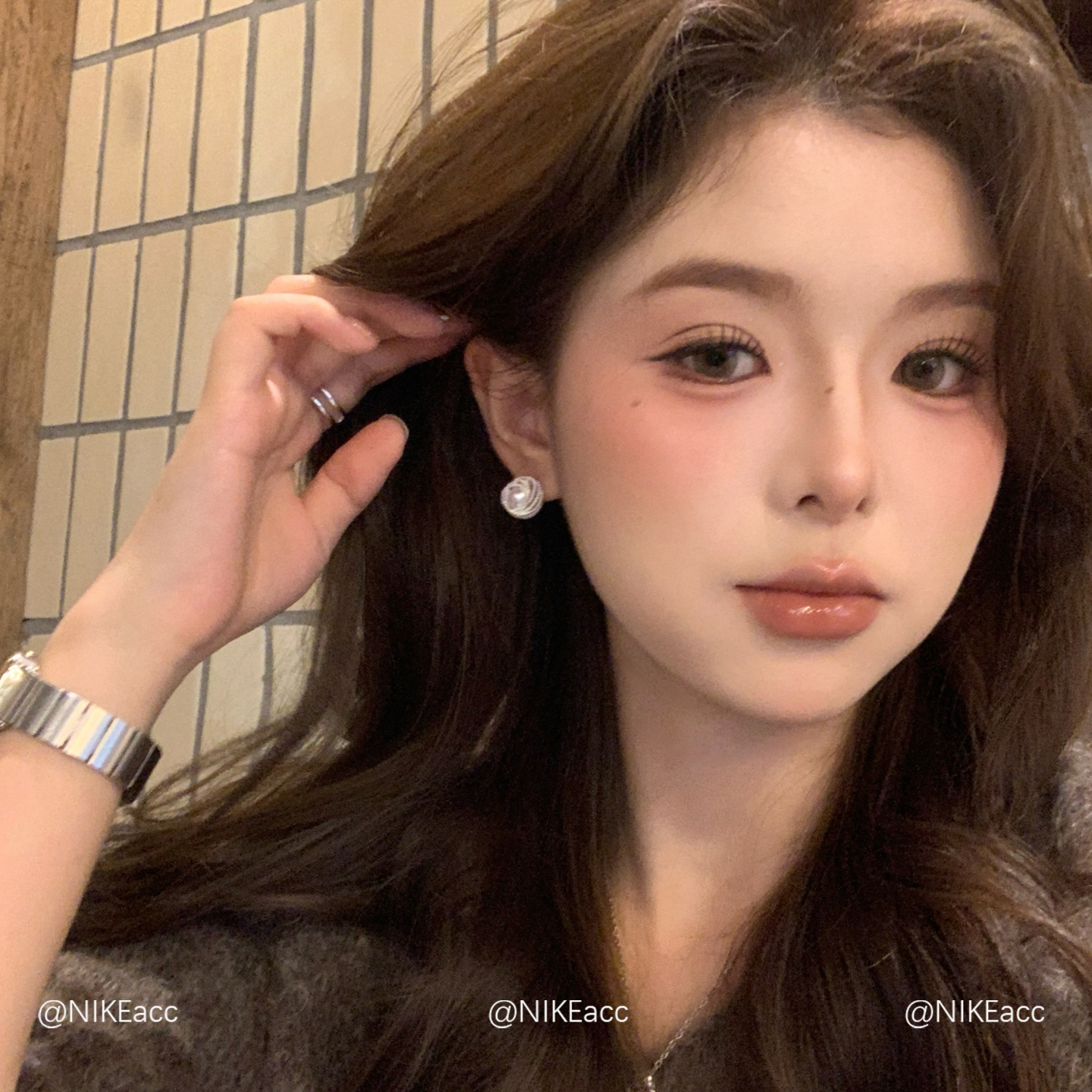 缠绕珍珠耳钉女轻奢高级感