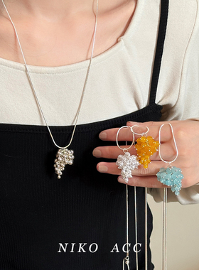 多巴胺葡萄串珠项链女款