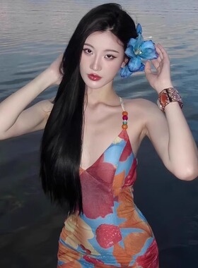 氛围感新中式蓝色百合花抓夹大号超仙唯美高级感头饰立体花朵发饰