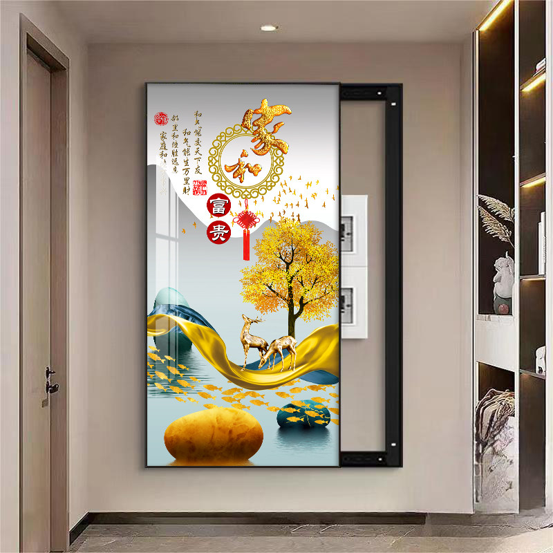 家和富贵高端大尺寸电表箱装饰画推拉遮挡强弱电箱挂画消防栓壁画