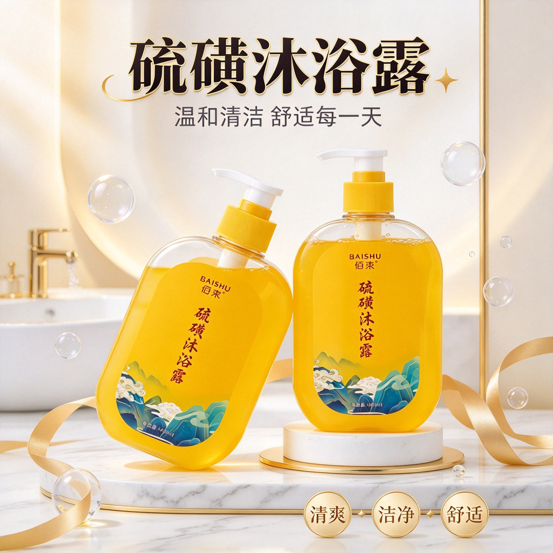 佰束硫黄皂沐浴露洁净保湿