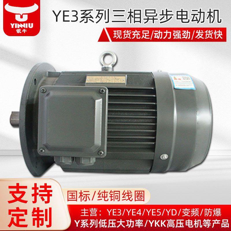 衡水电机YE3-8极1.5-110W高效三相异步电动机国标全铜线圈电机