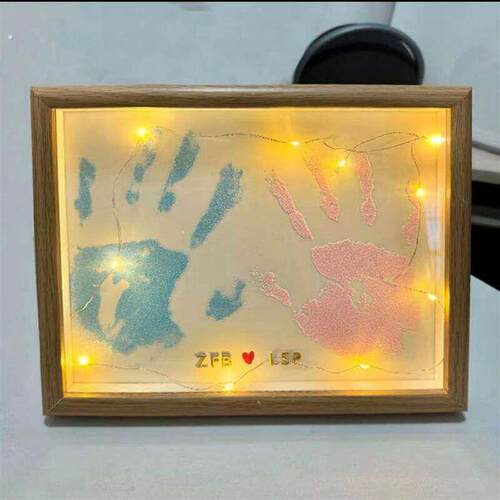 海滩沙子手印相框手印画520情人节礼物纪念品手掌印送闺蜜男友