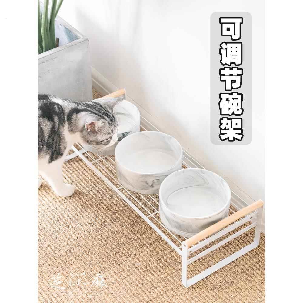猫碗架猫碗狗碗食盆水碗加高架子猫咪狗狗餐桌宠物护颈椎宠物碗架