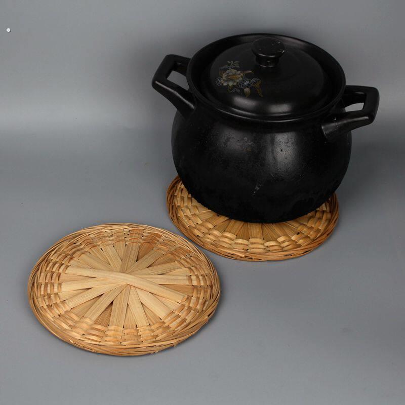 竹编织品竹垫子隔热垫桌面盘子垫工艺礼品摆饰防滑锅垫创意实用砂