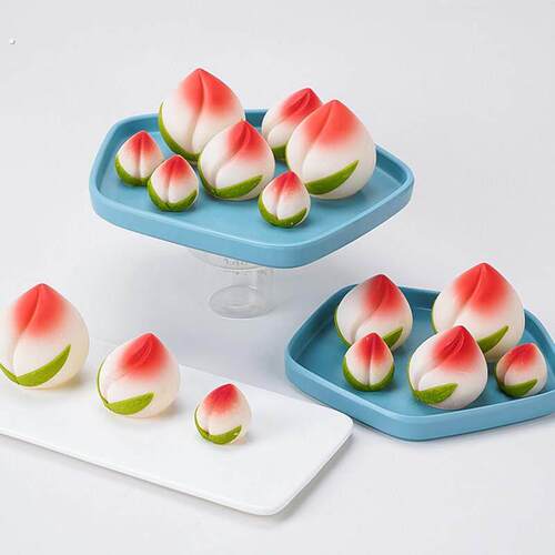 老人祝寿生日蛋糕装饰成品代可可脂巧克力寿桃摆件立体大寿桃装扮