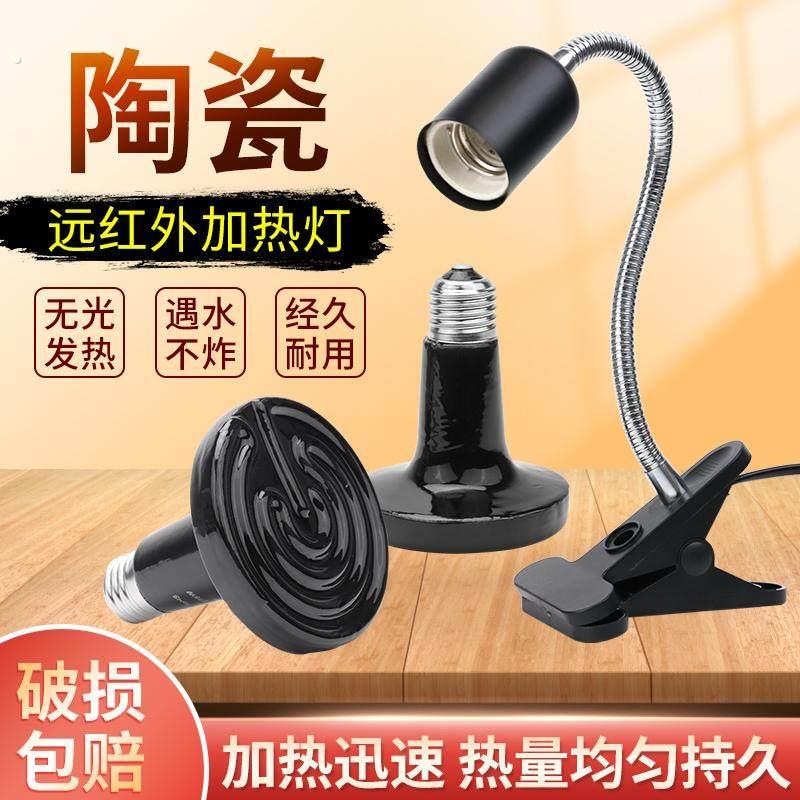狗狗取暖灯陶瓷加热灯红外线育雏保温灯灯泡灯架套装陆龟蜥蜴鹦鹉