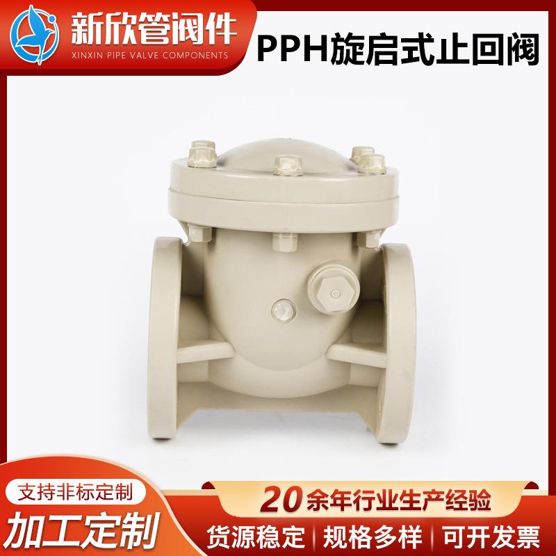 化工管道阀门配件PPH旋启式止回阀多种规格PPH塑料止回阀厂家