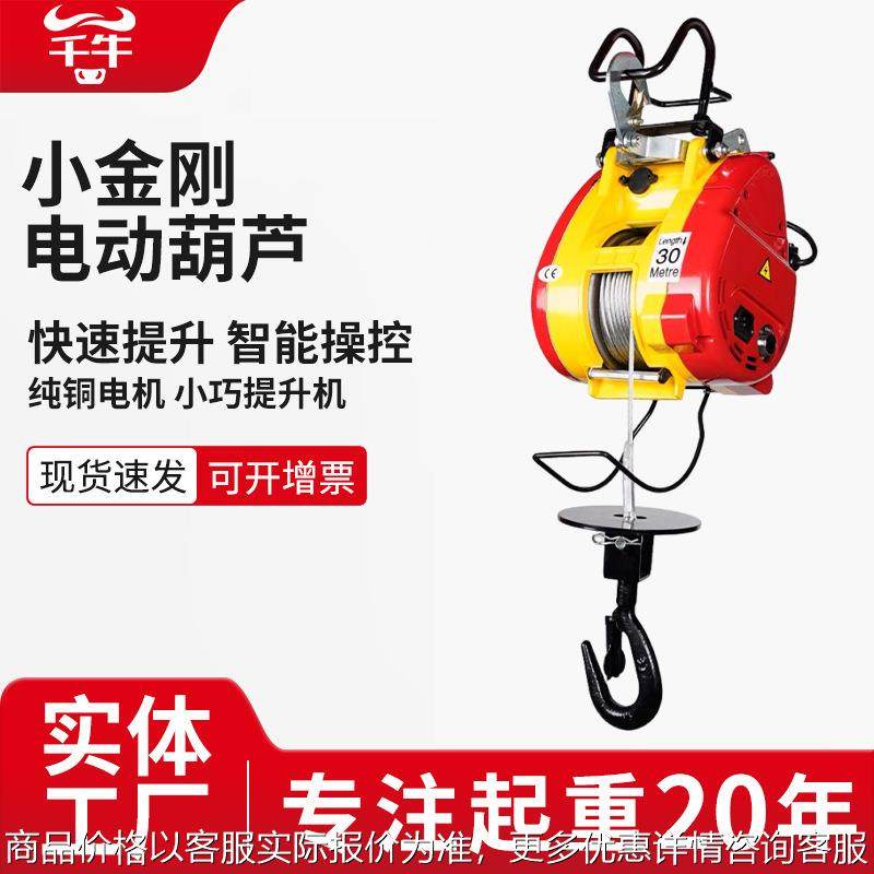 小金刚电动葫芦便式工程起吊220电压悬挂式钢丝绳遥控起重葫芦,搬运/仓储/物流设备,起重葫芦,淘宝优惠券,粉丝福利购,淘宝优惠卷