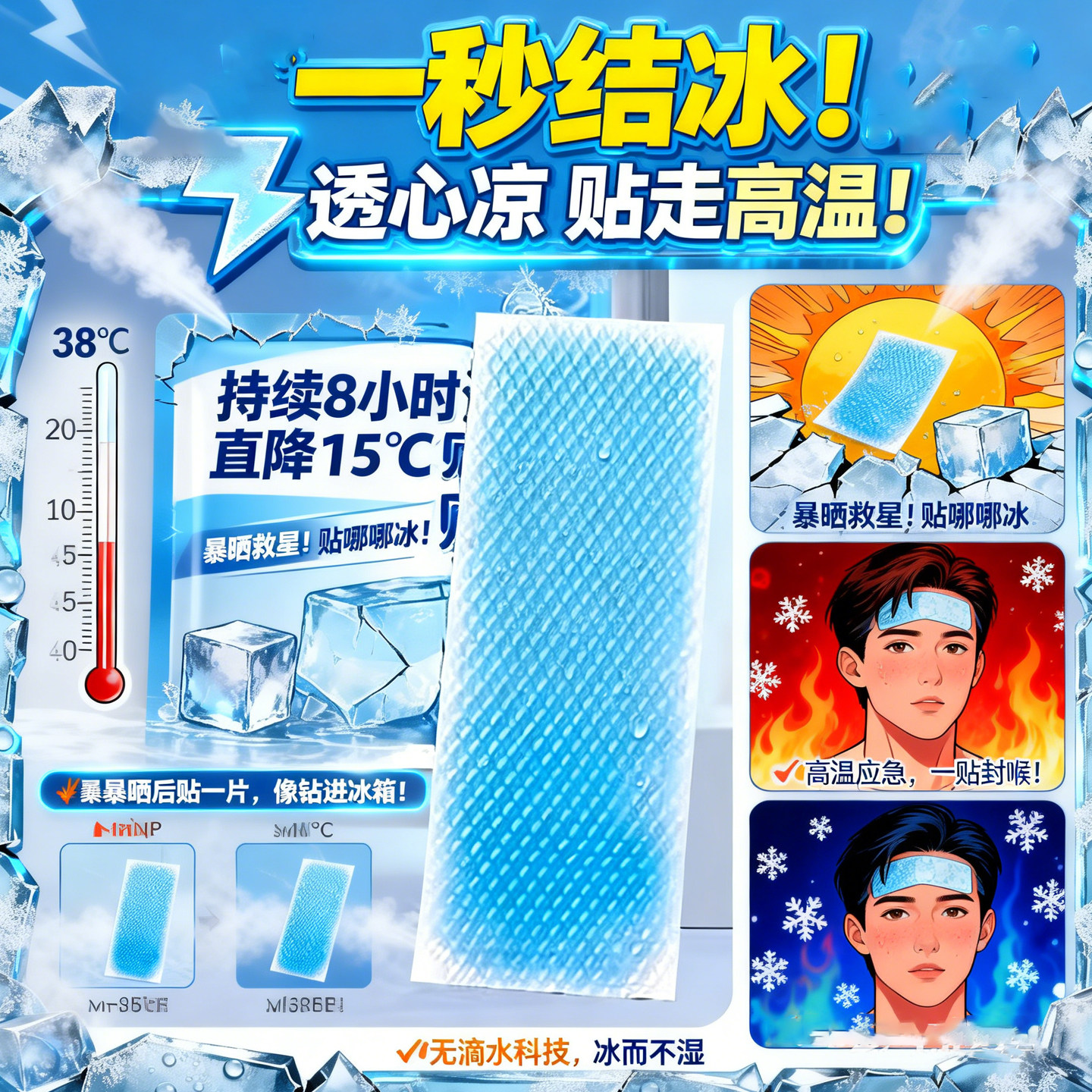 夏季清凉降温解暑冰贴