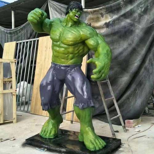 厂家制作大型玻璃钢雕塑树脂联盟钢铁侠绿巨人落地摆件玻璃砖