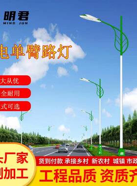 市电单臂路灯8米10米厂区户外公园道路灯厂家6米单臂LED路灯