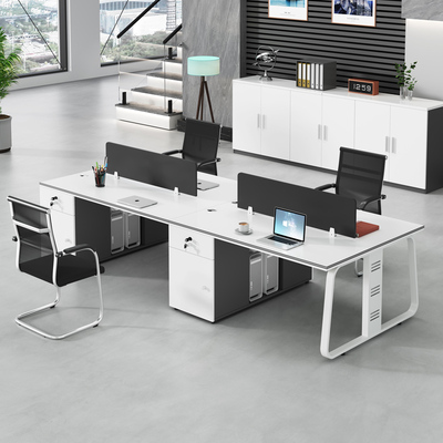 职员办公桌简约现代桌椅组合员工位屏风四人位双人办公室财务桌子