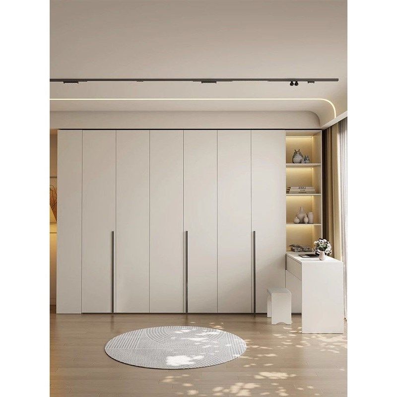 奶油一门到顶衣柜卧室简约实木柜子主卧成品书桌衣柜一体组合,住宅家具,衣柜床,淘宝优惠券,粉丝福利购,淘宝优惠卷