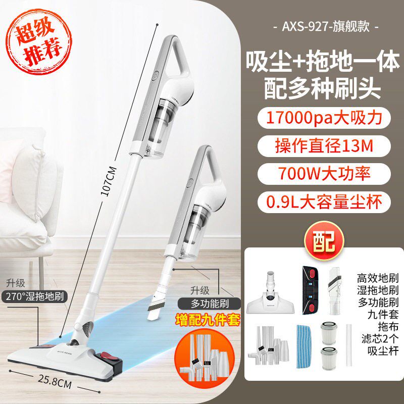 拖地吸尘器小型大功率手持推杆大吸力除尘吸尘机吸猫狗毛头发