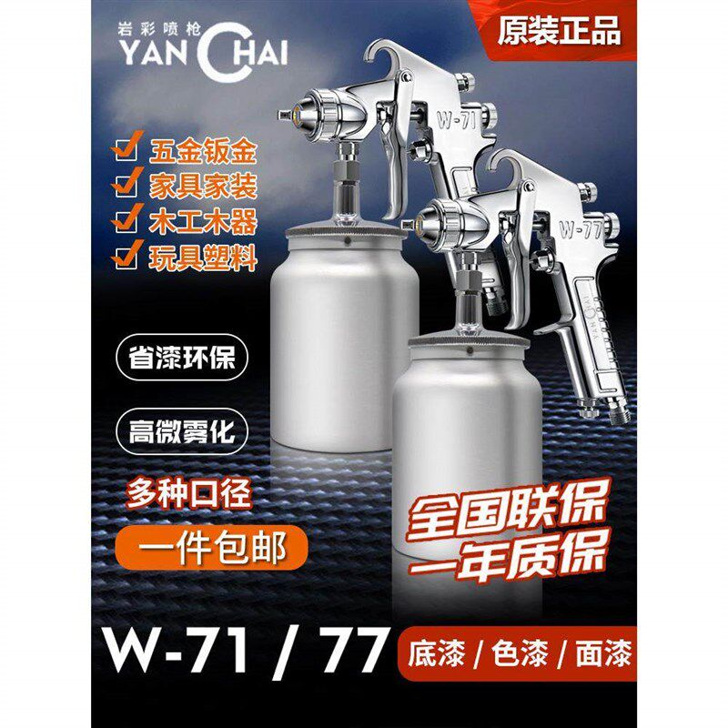 W-71高雾化油漆面漆喷漆枪 W-77底漆汽车钣金家具乳胶气动漆喷枪