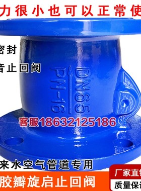 HC44X橡胶板旋启式止回消声单向水泵污水自来水逆止DN65 80