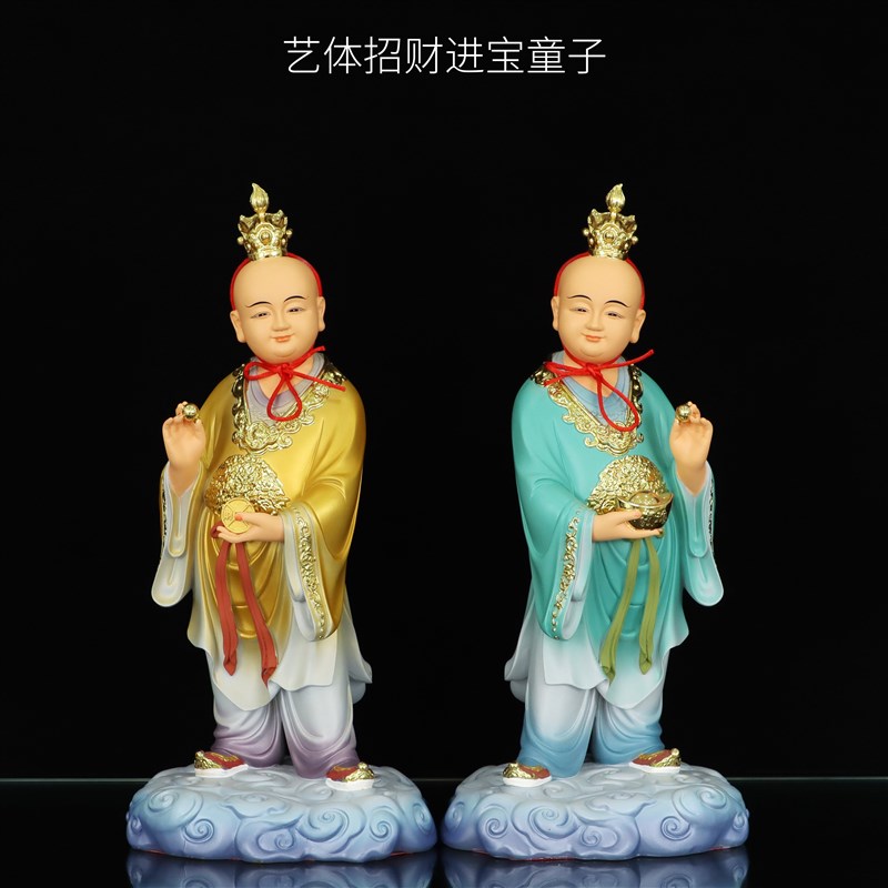 招财进宝童神像运财童寸财神护法善财树脂工艺品