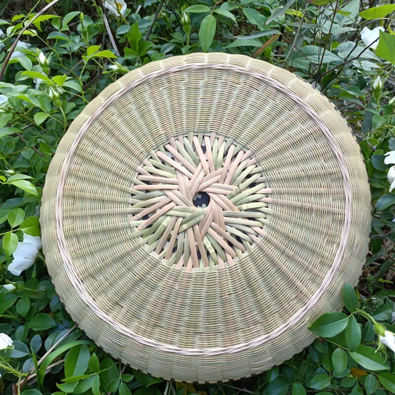 贵州工艺品手工竹编织密底福字喜字簸箕果盘工艺品