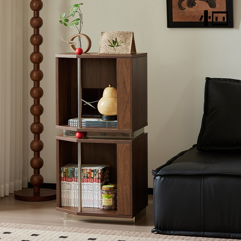 小四/千言组合柜/复古风边几边柜家用展示柜黑胡桃木色我是床头柜