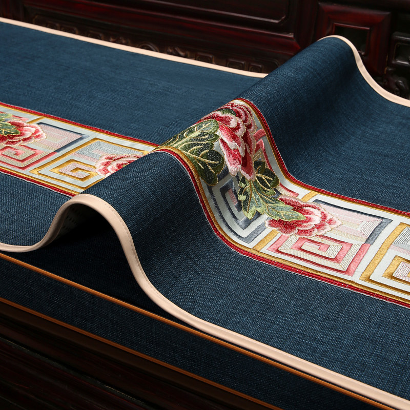 新中式红木沙发巾套罩家具坐垫盖布靠背巾棉麻冬季滑