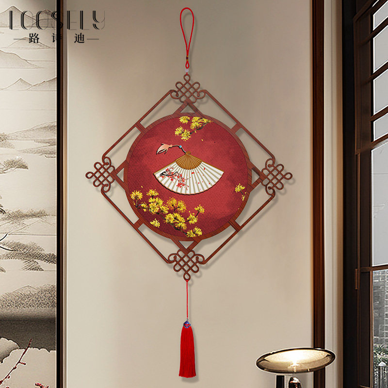 富贵花鸟中国结挂件玄关画餐厅书房走廊过道挂饰