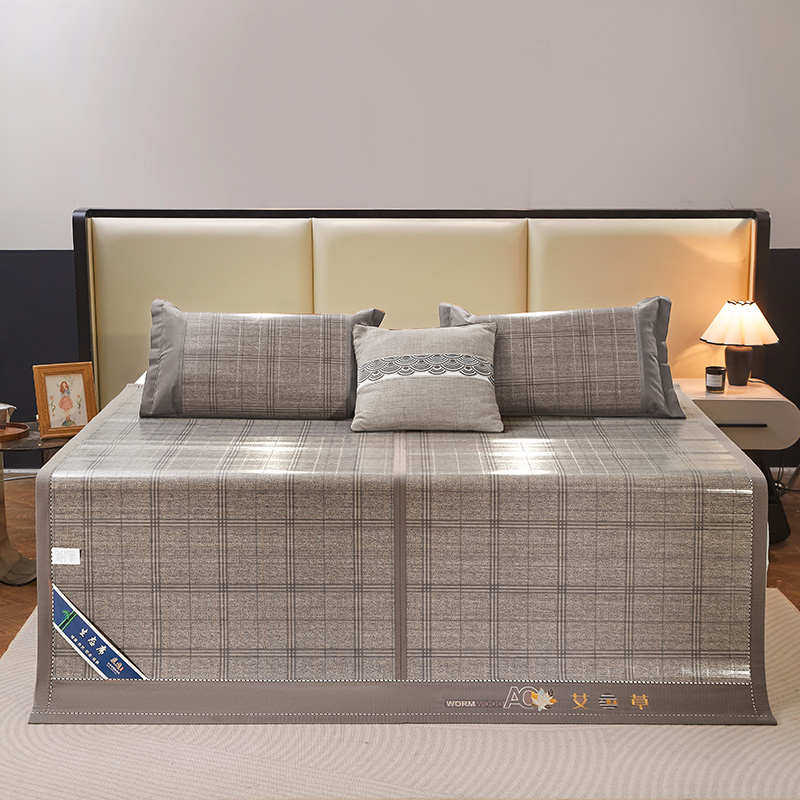 2024新款凉席竹席夏天夏季冰丝席草席家用可折叠双面席子冬夏两用,床上用品,竹席,淘宝优惠券,粉丝福利购,淘宝优惠卷