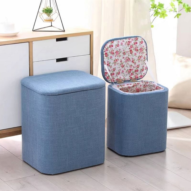 玄关多功能收纳储物凳 现代简约实木换鞋布艺沙发 PU儿童坐箱家用