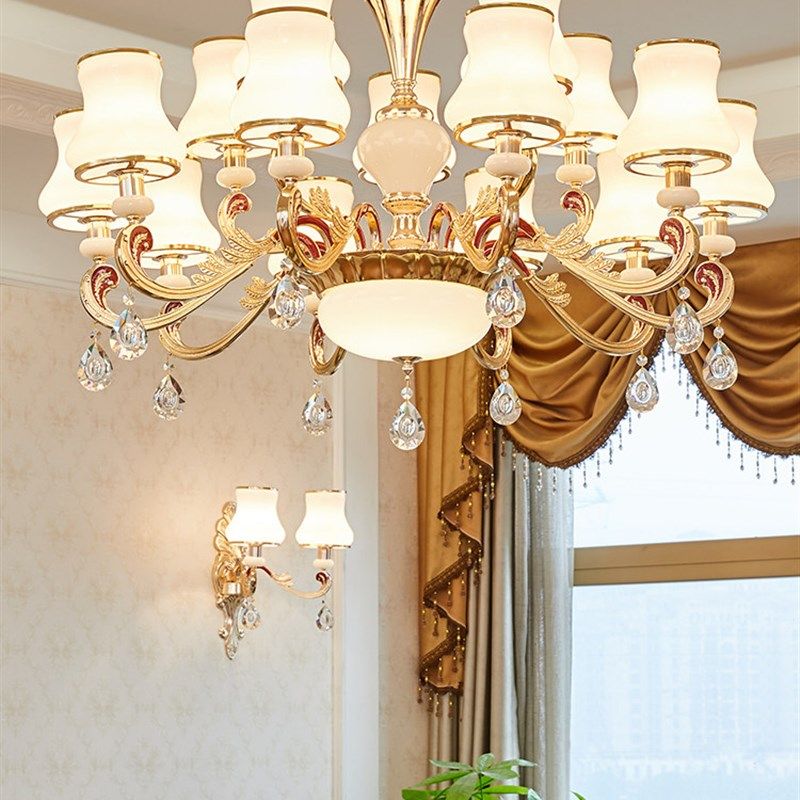 欧式吊灯客厅灯简欧餐厅吊灯奢华大气水晶灯吊灯温馨卧室灯饰灯具