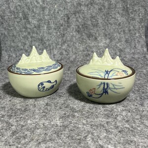 青瓷陶瓷青花釉里红荷花诗文小鱼多功能墨池砚台带盖墨盒笔搁