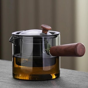 煮茶器家用耐高温侧把单壶烧水公道杯功夫茶具 玻璃泡茶壶2024新款