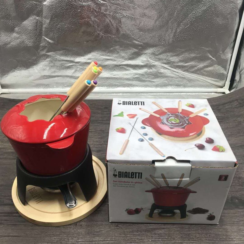 起司珐琅锅瑞士奶酪芝士锅日式煮小火锅单人迷你铸铁锅家用酒精炉