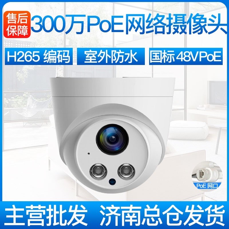 中维世纪方案摄像头 万室内录音红外半球清网线供电
