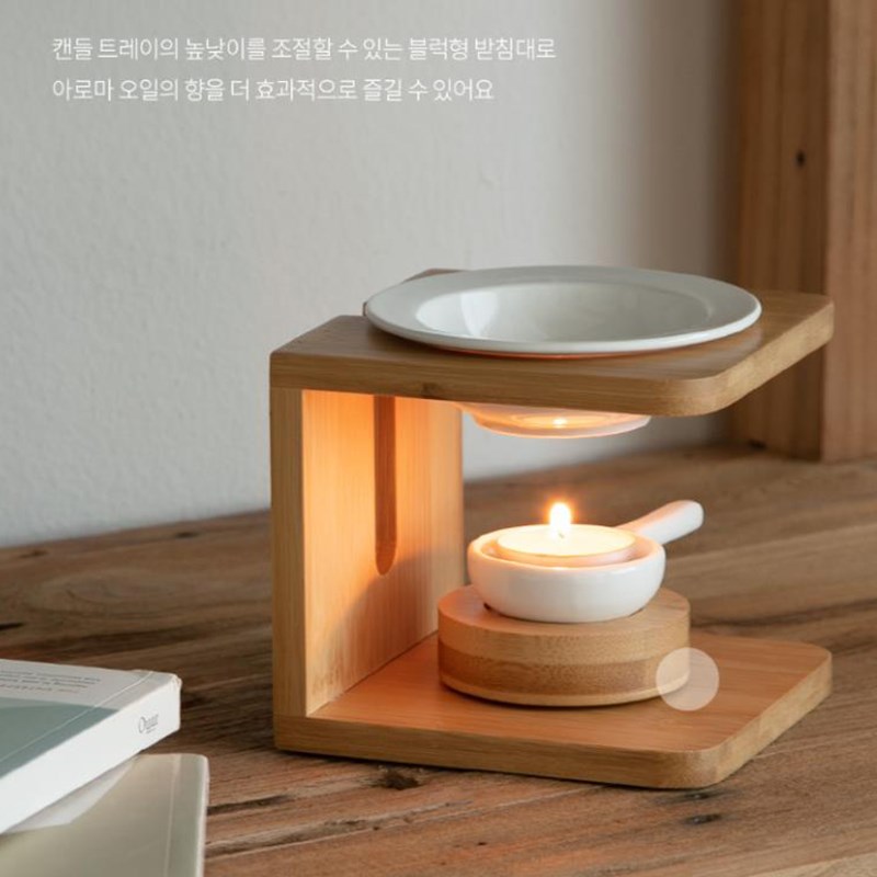 韩国潮牌蜡烛香薰装情人节生日天然竹木精油炉
