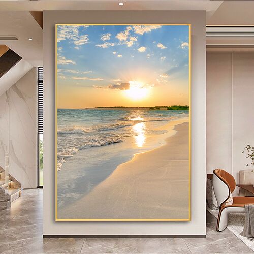 风景海景玄关画走廊过道现代简约挂画酒店房间床头墙壁画