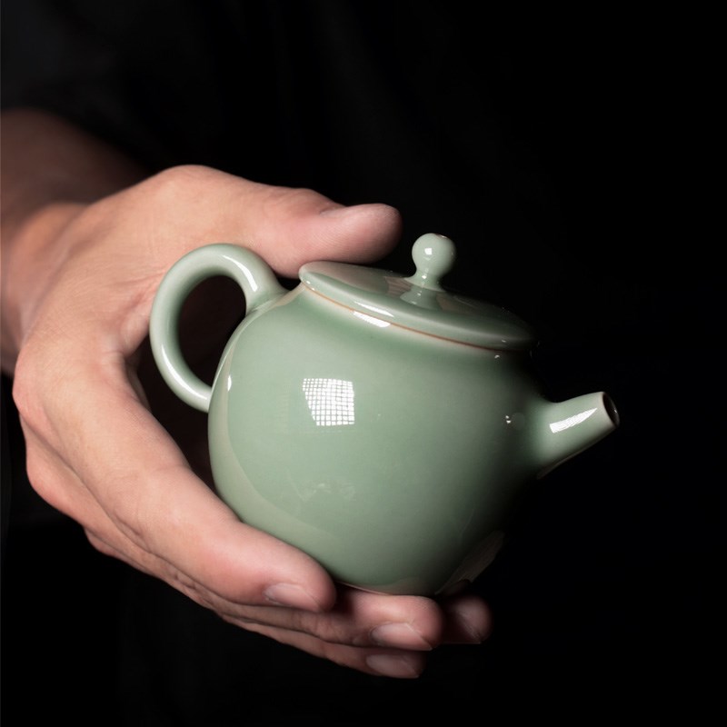 青瓷功夫茶壶小号单壶手工毫升个人茶具一人迷你西施壶