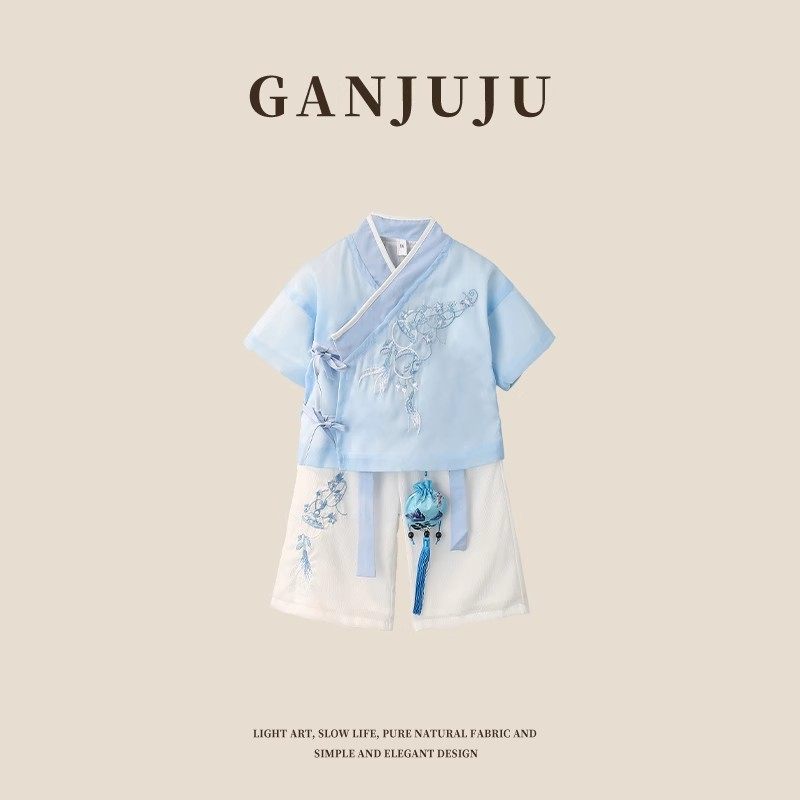 童装男童汉服夏季薄款中国风唐装儿童国学古装男宝宝周岁礼服套装,童装/婴儿装/亲子装,汉服,淘宝优惠券,粉丝福利购,淘宝优惠卷