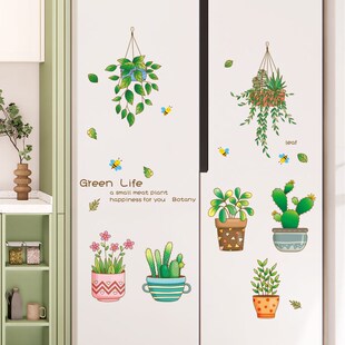 双开门冰箱贴纸自粘装饰画创意卡通防水贴膜全贴翻新遮丑贴画墙贴