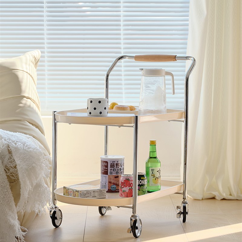 家用沙发边几可移动小茶几网红小推车迷你奶油风小桌子创意小边几