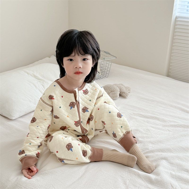 儿童连体睡衣春秋纯棉宝宝分腿睡袋秋冬款婴儿防踢被男童护肚神器