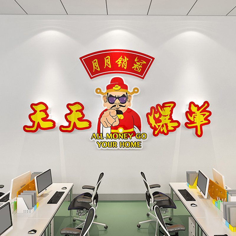 企业办公室墙面布置文化墙装饰立体墙贴电商销售爆单氛围励志标语,家居饰品,文化墙贴,淘宝优惠券,粉丝福利购,淘宝优惠卷