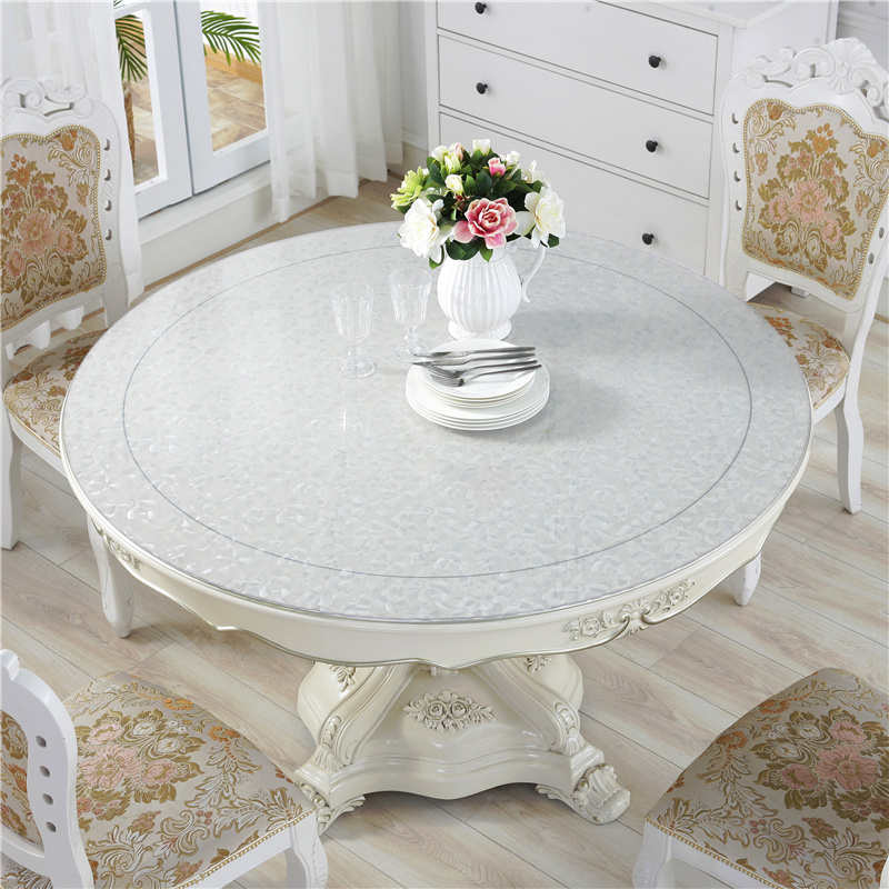 PVC餐桌布防水软玻璃塑料台布桌垫防油茶几垫透明磨砂圆桌水晶板